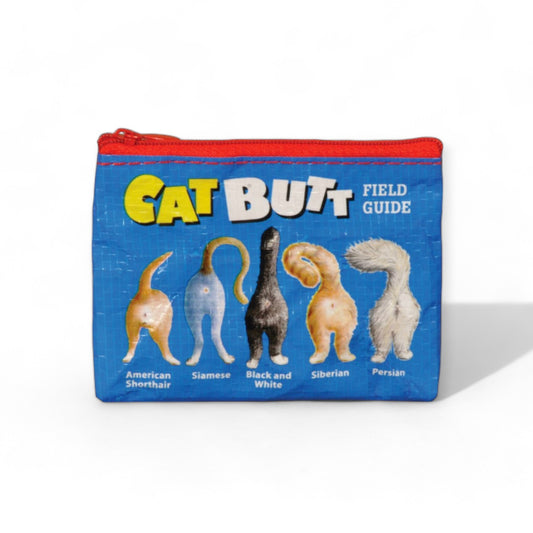Nachhaltige Cat-Butt-Geldbörse von Blue Q, umweltfreundlich durch recycelte Materialien, unverwechselbar durch ihr humorvolles Katzenhintern-Motiv